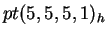 $ pt(5,5,5,1)_h$