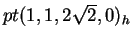 $ pt(1, 1, 2 \sqrt 2
,0)_h$