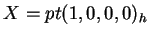 $ X = pt(1,0,0,0) _ h$