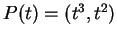 $ P(t) = (t^3, t^2) $