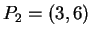 $ P_2 =
(3,6) $