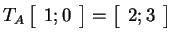 $ T _ A \left[\begin{array}{r}1;0\end{array}\right] =
\left[\begin{array}{r}2;3\end{array}\right]$