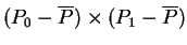 $ (P_0 - \overline P) \times (P_1 -
\overline P)$
