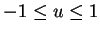 $ -1
\leq u \leq 1$