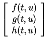 $ \left[\begin{array}{c}f(t,u)\\  g(t,u)\\  h(t,u)\end{array}\right]$