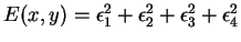 $ E(x,y) = \epsilon _ 1 ^ 2 + \epsilon _ 2 ^ 2 + \epsilon _ 3 ^ 2
+ \epsilon _ 4 ^ 2$