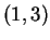 $ (1,3)$