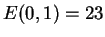 $ E(0,1) = 23$