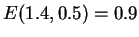 $ E(1.4,0.5) = 0.9$