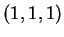 $ (1,1,1)$