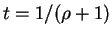 $ t = 1 / (\rho + 1)$