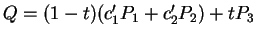 $ Q = (1-t)(c'_1 P_1 + c'_2 P_2)
+ t P_3$