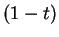 $ (1-t) $