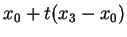 $ x_0 + t (x_3 -
x_0) $