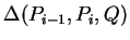 $ \Delta(P _ {i-1}, P _
i, Q) $