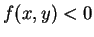 $ f(x,y) < 0 $