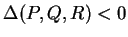 $ \Delta (P,Q,R) < 0 $