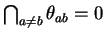 $ \bigcap _ {a \neq b} \theta _
{ab} = 0$
