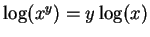 $ \log(x^y) = y \log(x)$