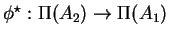 $ \phi ^ \star : \Pi(A _ 2) \rightarrow \Pi(A _ 1)$