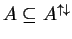 $ A \subseteq A ^ {\uparrow \downarrow}$