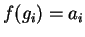 $ f(g _ {i}) = a _ i $