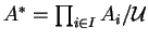 $ A ^ * = \prod _ {i \in I} A _ i/{\cal U}$