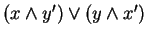 $ (x \wedge y') \vee
(y \wedge x')$