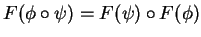 $ F (\phi \circ \psi) = F(\psi)
\circ F(\phi)$