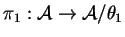 $ \pi
_ 1: {\cal A} \rightarrow {\cal A}/\theta _ 1$