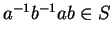 $ a ^ {-1} b ^ {-1} ab \in S$