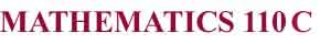 Mathematics 110BH